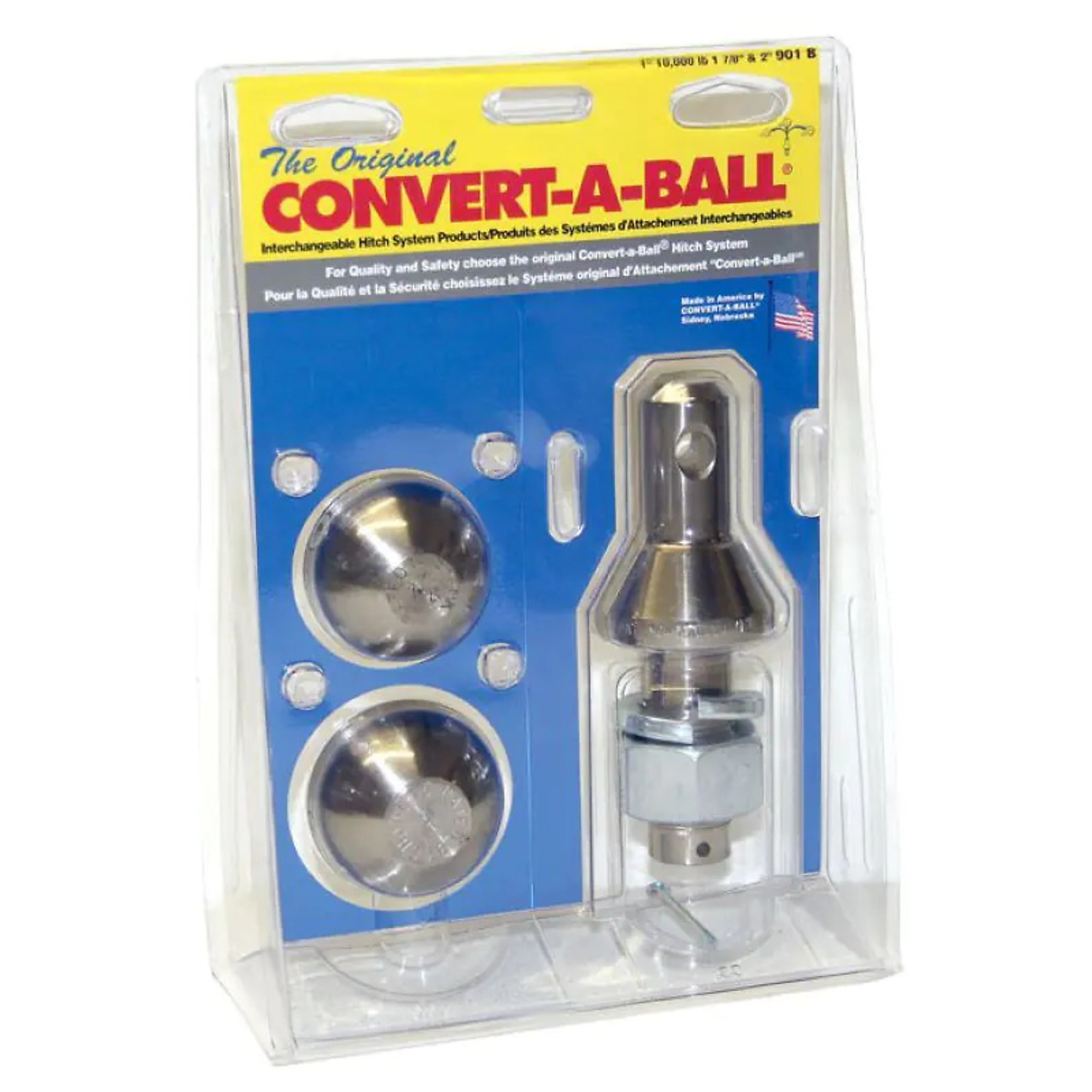 Convert-A-Ball 2-Ball Interchangeable Hitch Ball Set — 1-7/8in. and 2in. Balls, 1in. x 2in. Shank, 10,000 lb. Capacity, Model# 944-901P